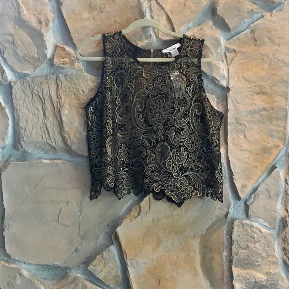 Sans Souci Gold And Black Top - Picture 1 of 4